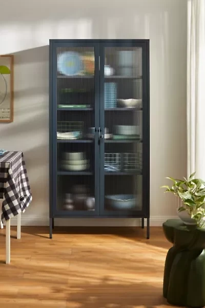 Mustard Made The Collector Fluted Glass Paned Storage Cabinet