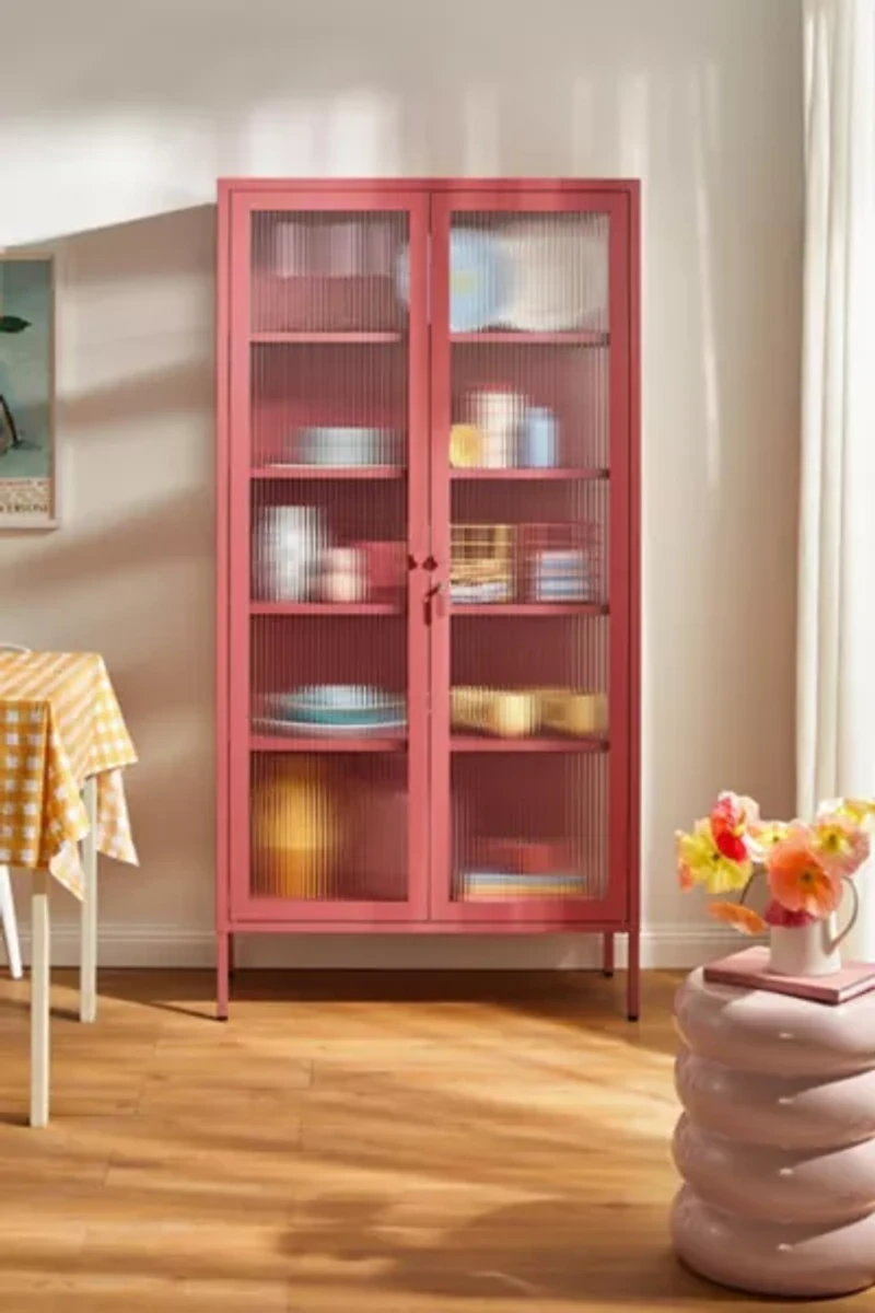 Mustard Made The Collector Fluted Glass Paned Storage Cabinet