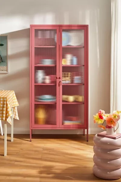 Mustard Made The Collector Fluted Glass Paned Storage Cabinet