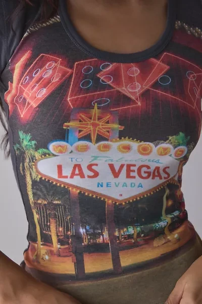 Las Vegas Photoreal Graphic Scoop Neck Baby Tee