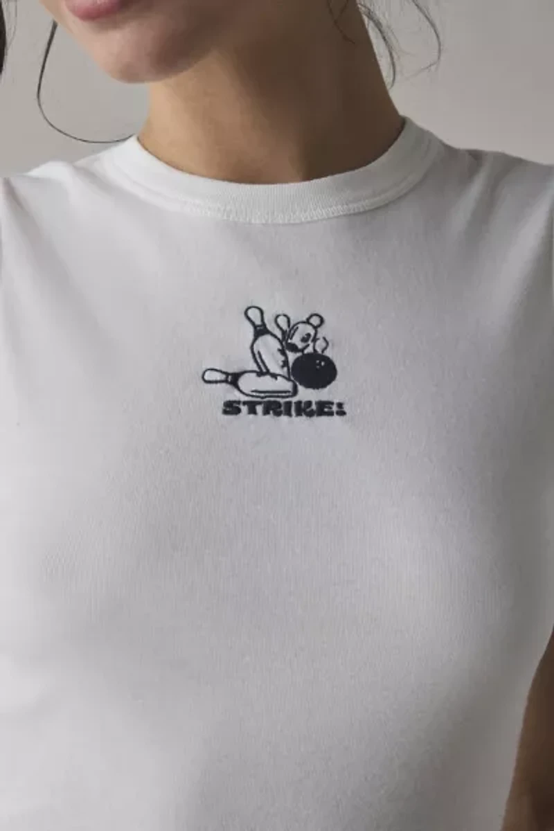 Strike Out Embroidered Graphic Muscle Tank
