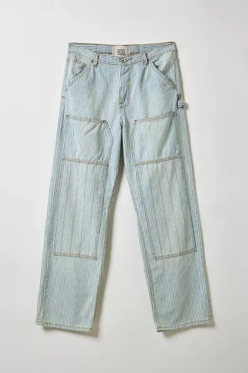 BDG Hickory Stripe Baggy Skate Fit Double Knee Utility Jean