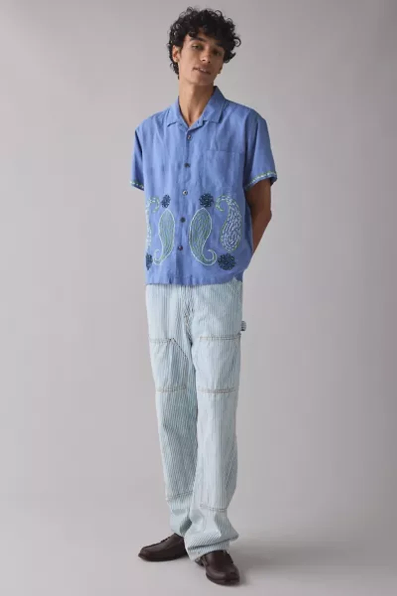 BDG Hickory Stripe Baggy Skate Fit Double Knee Utility Jean