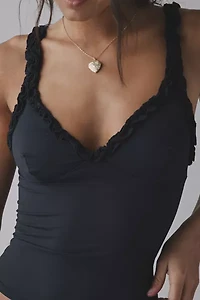Out From Under Cammy Ruffle Trim Mesh Tank Top