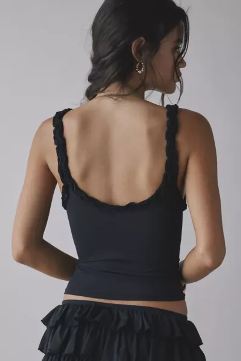 Out From Under Cammy Ruffle Trim Mesh Tank Top