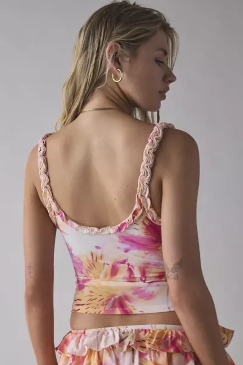 Out From Under Cammy Ruffle Trim Mesh Tank Top