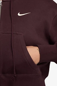 Nike Sportswear Phoenix Fleece Cropped Full-Zip Hoodie Sweatshirt