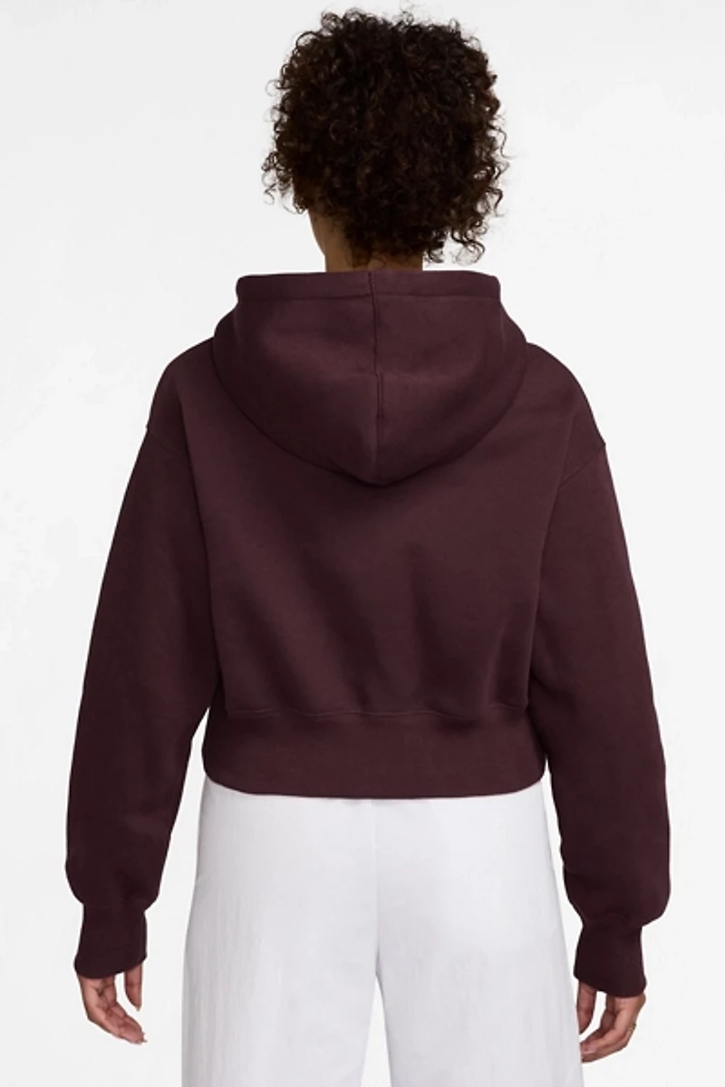 Nike Sportswear Phoenix Fleece Cropped Full-Zip Hoodie Sweatshirt
