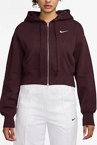 Nike Sportswear Phoenix Fleece Cropped Full-Zip Hoodie Sweatshirt