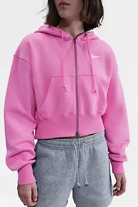 Nike Sportswear Phoenix Fleece Cropped Full-Zip Hoodie Sweatshirt