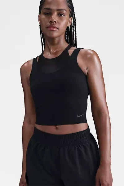 Nike One Fitted Dri-FIT Cropped Layered Tank Top