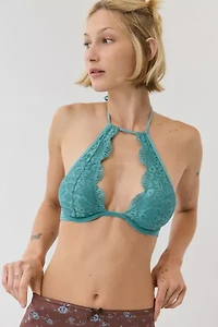 Out From Under Almost Midnight Lace Halter Underwire Bra