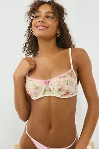 Out From Under Petunia Fields Ribbon Trim Lace Underwire Bra