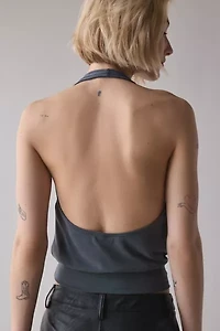 BDG Savannah Wrap-Front Cupro Halter Top