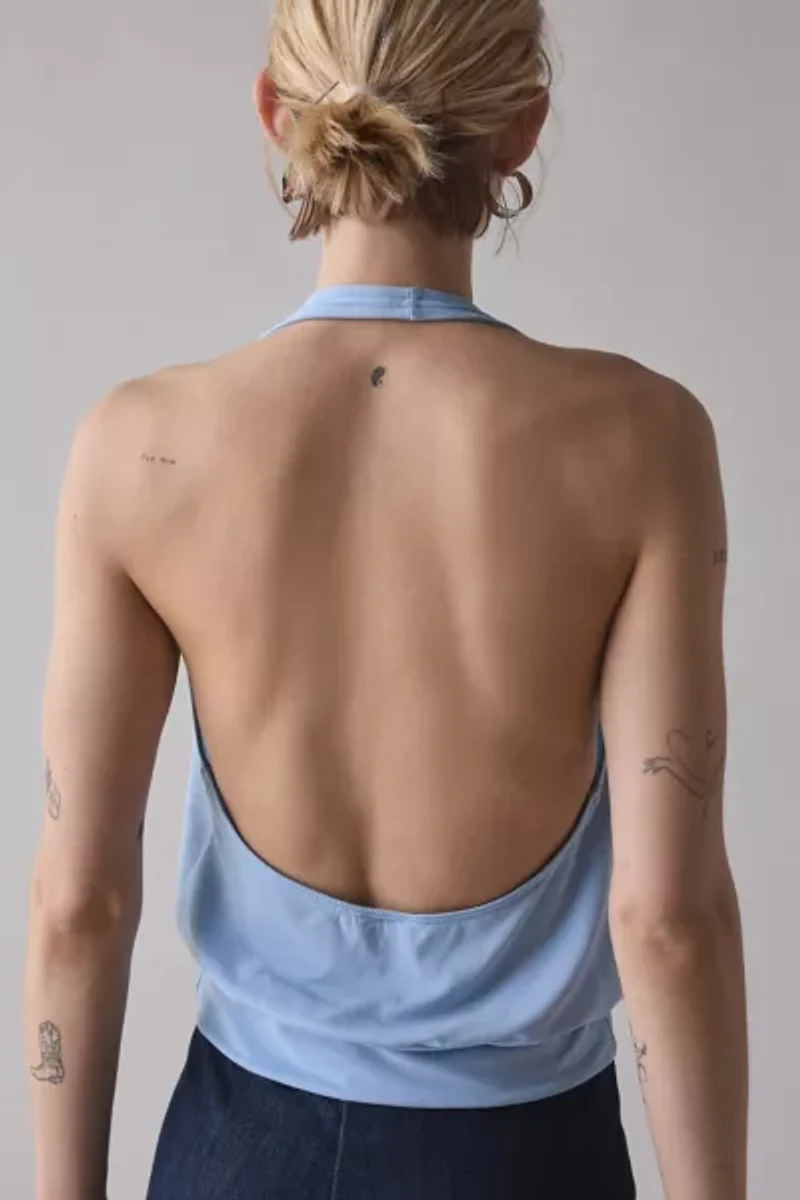 BDG Savannah Wrap-Front Cupro Halter Top