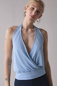 BDG Savannah Wrap-Front Cupro Halter Top