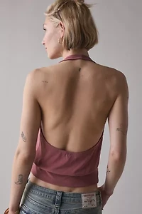 BDG Savannah Wrap-Front Cupro Halter Top