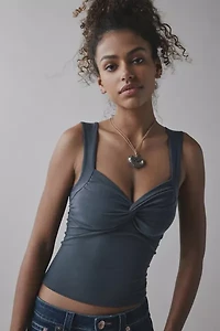 UO Suri Twist-Front Cropped Tank Top