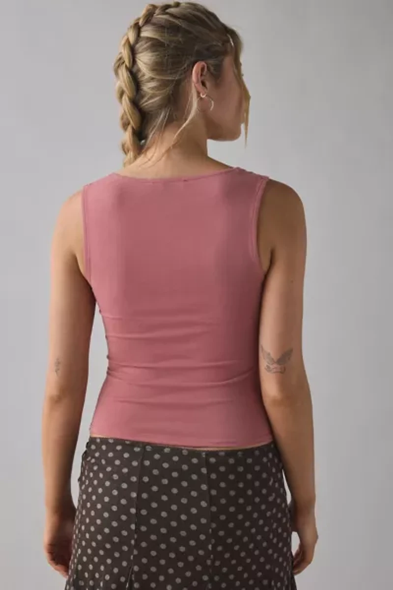 UO Suri Twist-Front Cropped Tank Top