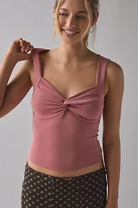 UO Suri Twist-Front Cropped Tank Top