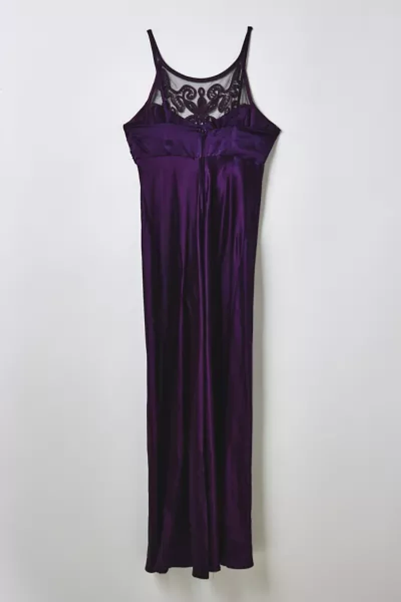 Vintage High-Neck Beaded Prom Dress