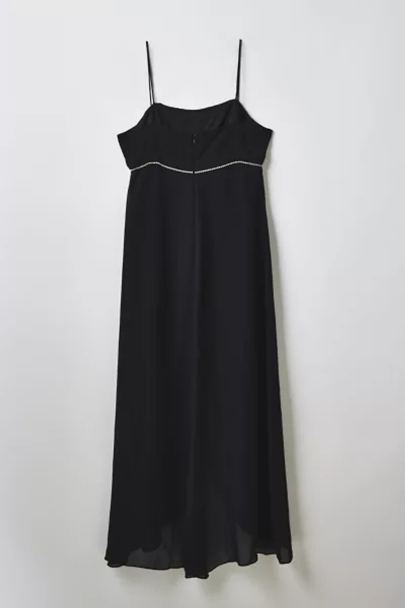 Vintage Rhinestone Embellished Empire Waist Prom Dress