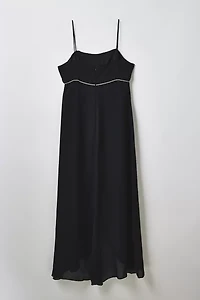 Vintage Rhinestone Embellished Empire Waist Prom Dress