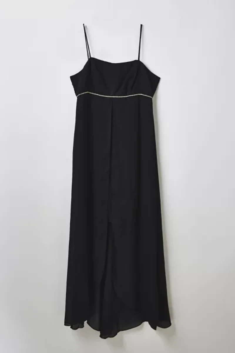 Vintage Rhinestone Embellished Empire Waist Prom Dress