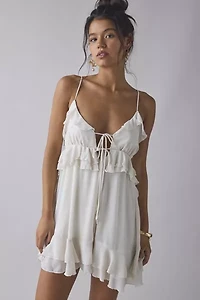 Kimchi Blue Mariah Tie-Front Ruffle Romper