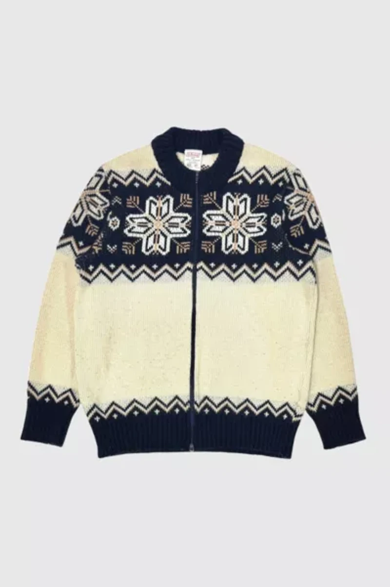 Vintage 1960’s St. Michael England Fair Isle Zip Cardigan Sweater