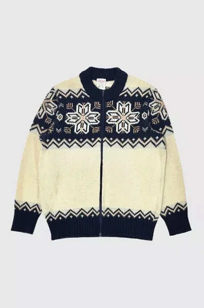 Vintage 1960’s St. Michael England Fair Isle Zip Cardigan Sweater