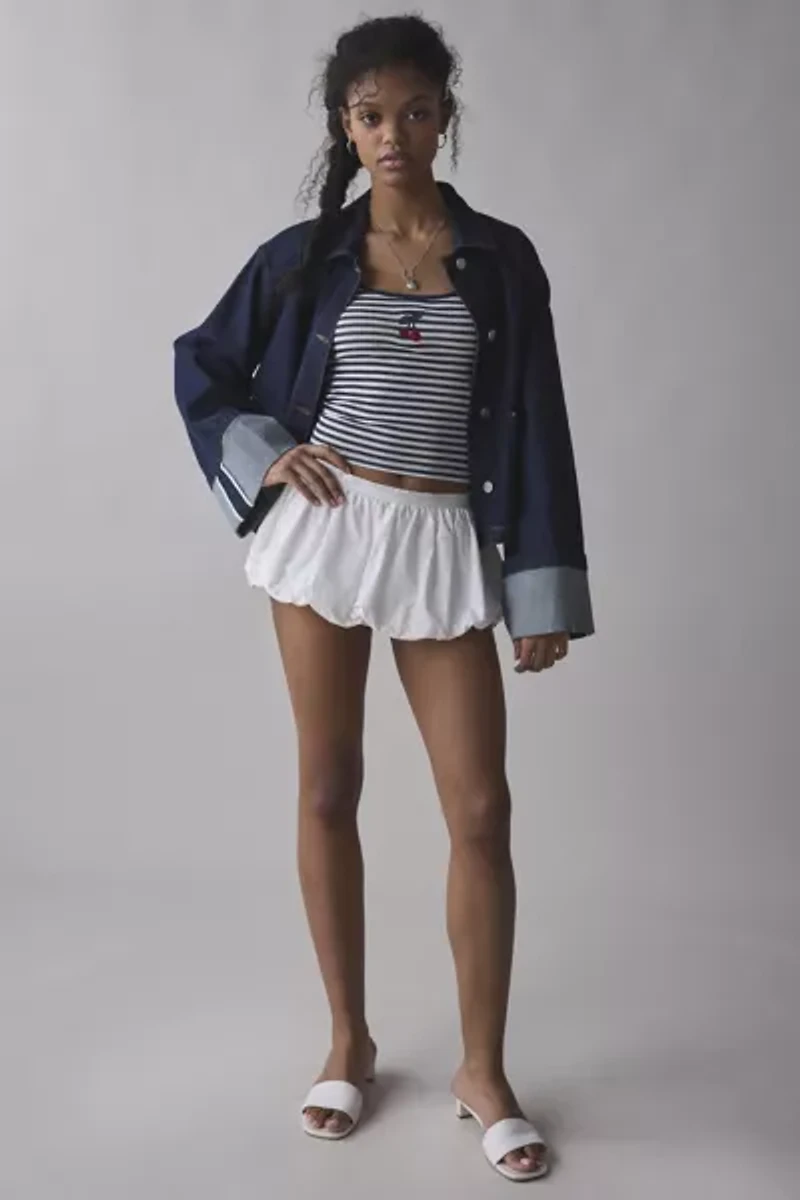 Cherry On Top Embroidered Graphic Striped Cami