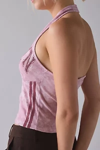 Brooklyn NYC Graphic Washed Knit Halter Top