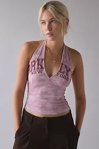 Brooklyn NYC Graphic Washed Knit Halter Top