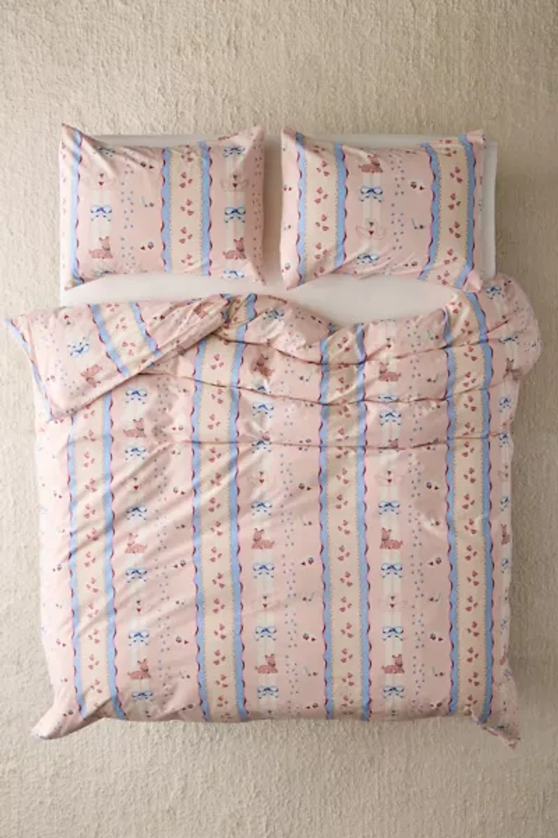 Molly Floral Striped Patterned Duvet Cover Set