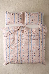 Molly Floral Striped Patterned Duvet Cover Set