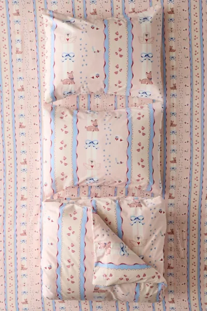 Molly Floral Striped Patterned Duvet Cover Set