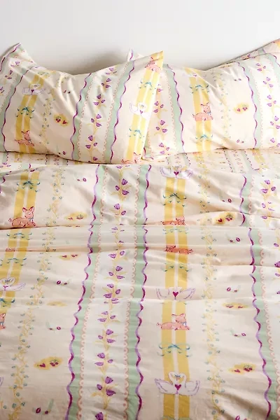 Molly Floral Striped Patterned Duvet Cover Set