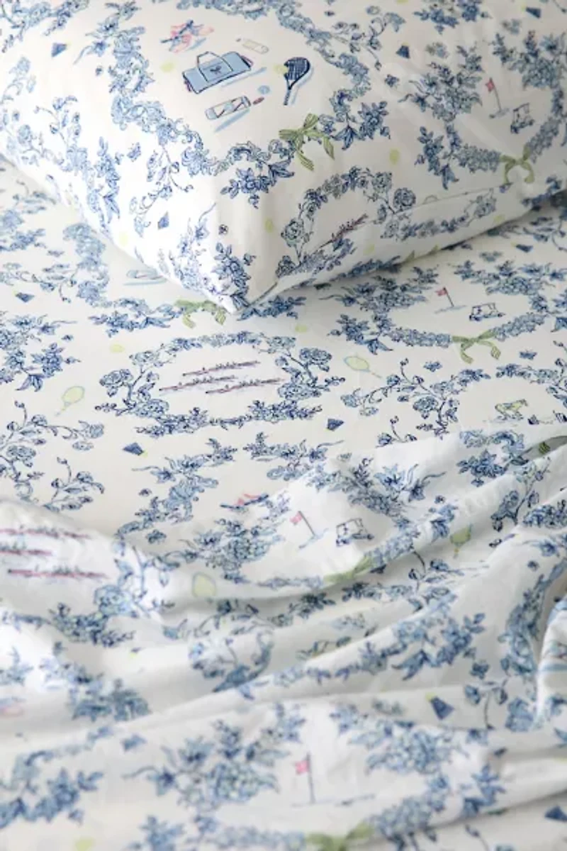 Preppy Toile Patterned Core Sheet Set