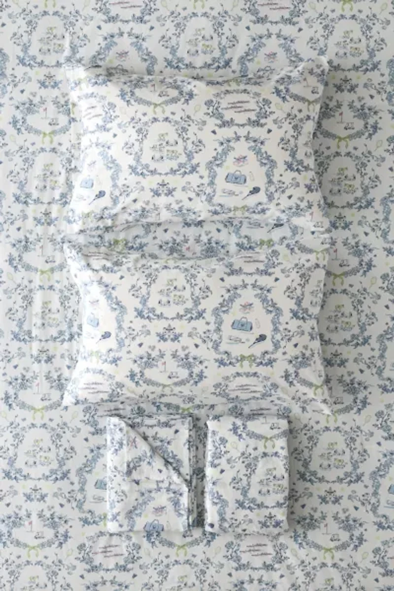 Preppy Toile Patterned Core Sheet Set