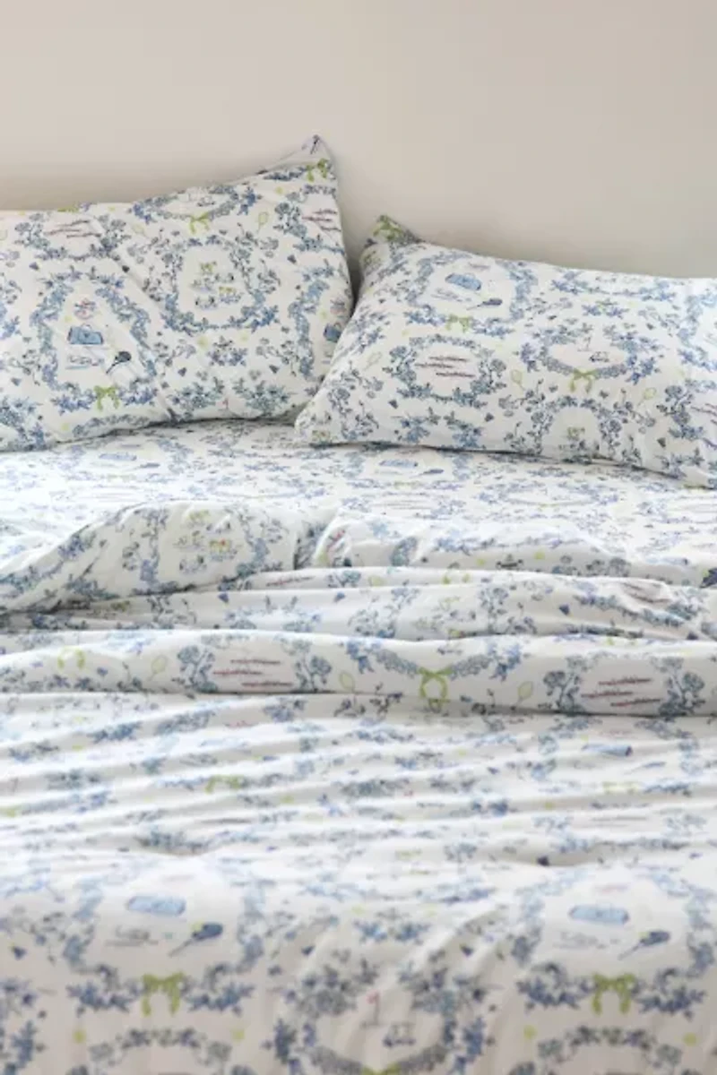 Preppy Toile Patterned Comforter Set
