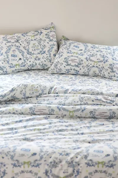 Preppy Toile Patterned Comforter Set