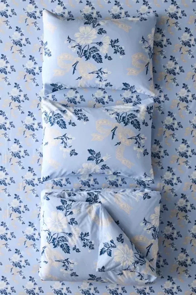 Juliette Floral Bow Toile Duvet Cover Set