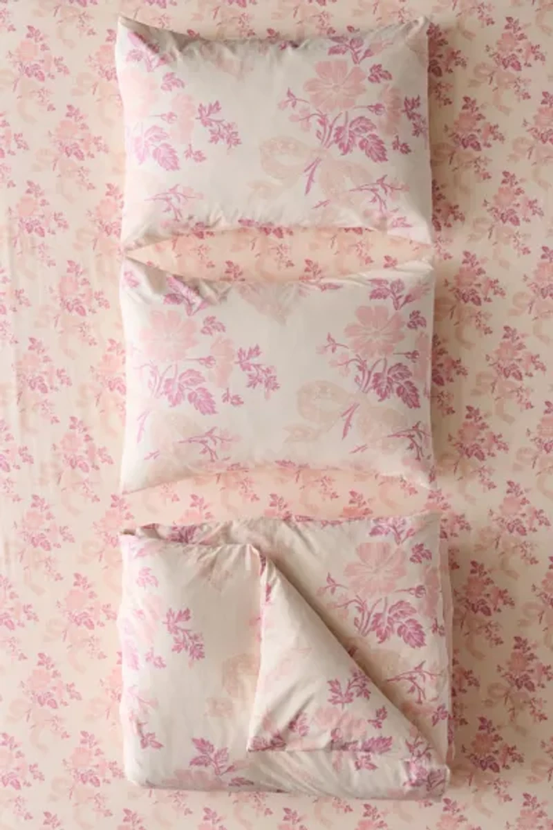 Juliette Floral Bow Toile Duvet Cover Set