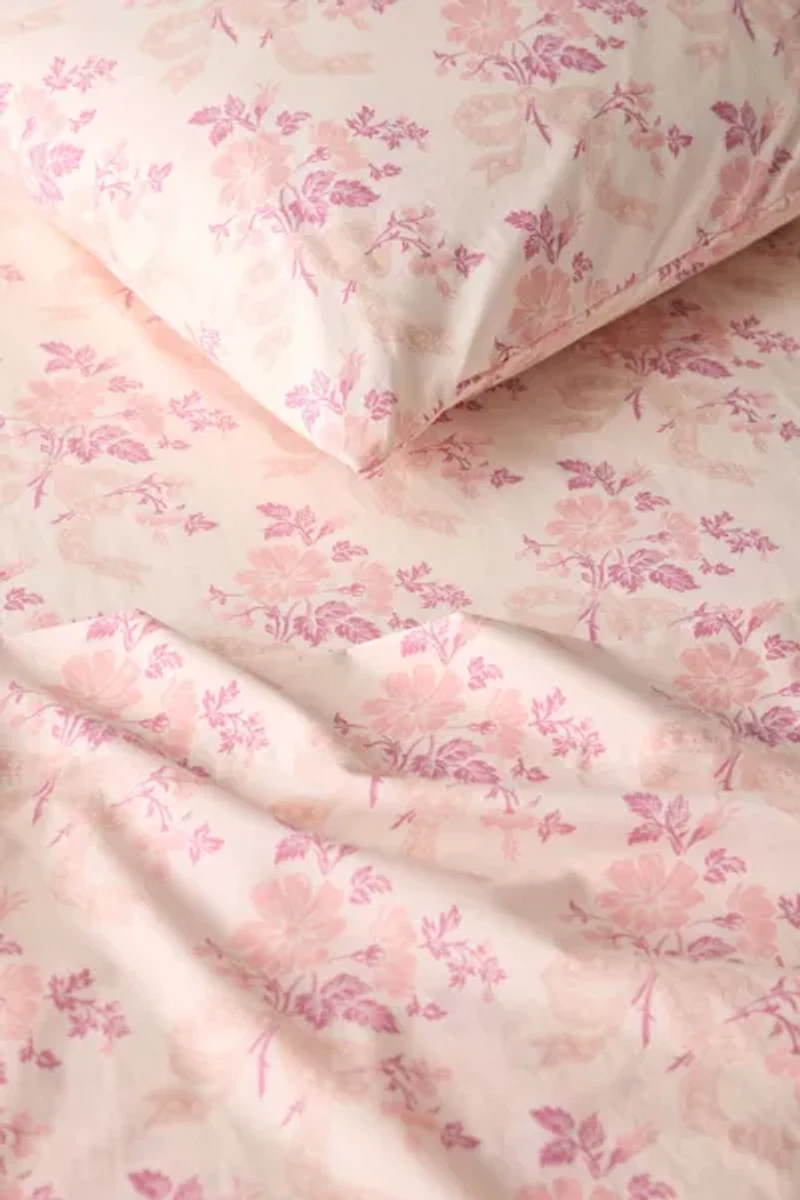 Juliette Floral Bow Toile Patterned Sheet Set