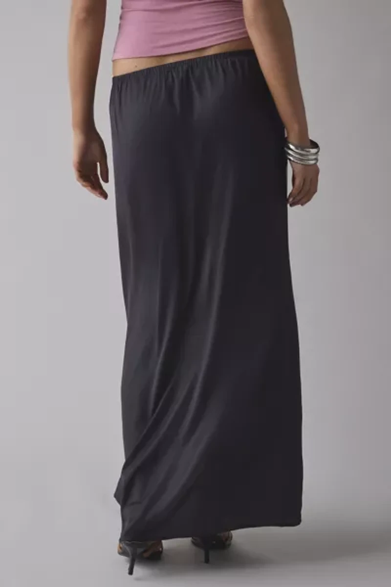 Kimchi Blue Evie Bold Floral Satin Slip Maxi Skirt