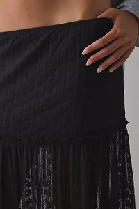 Kimchi Blue Gianna Yoked Semi-Sheer Lace Pleated Maxi Skirt