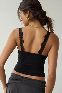 Out From Under Lace Trim Soft Touch Cropped Cami