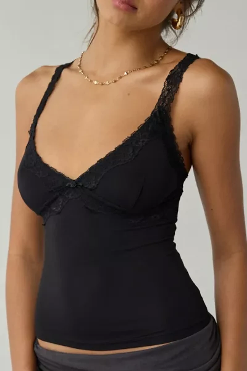Out From Under Lace Trim Soft Touch Cropped Cami