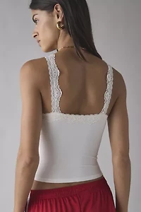 Out From Under Lace Trim Soft Touch Cropped Cami